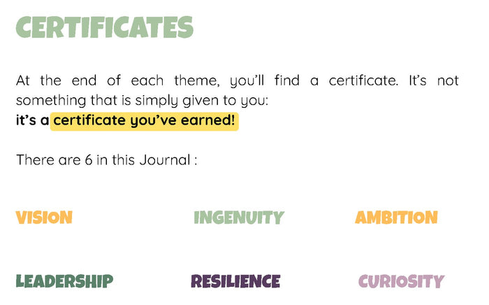 From the journal: the certificates, there are 6 in this journal