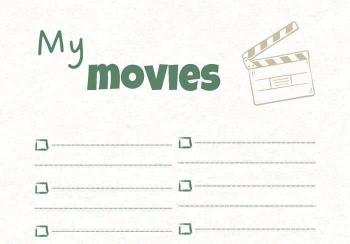 From the journal: the My movies page, a list to fill in