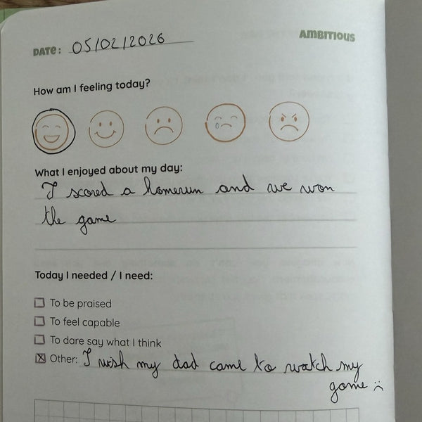 A filled-in page of My Confidence Journal